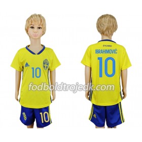 Sverige VM 2018 Zlatan Ibrahimovic 10 Børn Hjemme - Fodboldtrøjer(S/S)