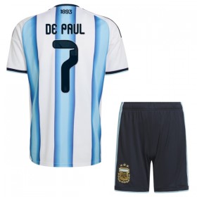 Argentina De Paul 7 Børn Hjemme VM 2026 - Fodboldtrøjer (S/S)
