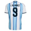 Argentina J. Alvarez 9 Hjemme VM 2026 - Fodboldtrøjer (S/S)