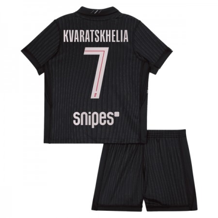 Paris Saint-Germain Kvaratskhelia 7 Jordan Børn Fjerde 2025-26 - Fodboldtrøjer (S/S)
