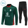 AC Milan Børn Trænings Sweatshirt Dragt 2025-26 Grøn Kvart-Zip