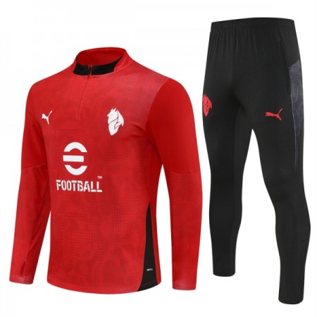 AC Milan Trænings Sweatshirt Dragt 2025-26 Rød Kvart-Zip