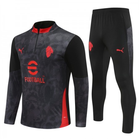 AC Milan Trænings Sweatshirt Dragt 2025-26 Sort Kvart-Zip