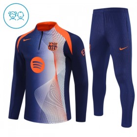 FC Barcelona Børn Trænings Sweatshirt Dragt 2025-26 Blå Kvart-Zip