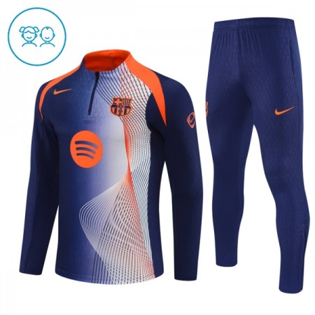 FC Barcelona Børn Trænings Sweatshirt Dragt 2025-26 Blå Kvart-Zip