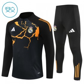 Real Madrid Børn Trænings Sweatshirt Dragt 2025-26 Sort Kvart-Zip
