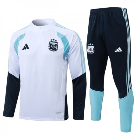 Argentina Trænings Sweatshirt Dragt 2026-27 Hvid Kvart-Zip Argentina Trænings Sweatshirt Dragt 2026-27 Hvid Kvart-Zip