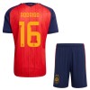 Spanien 2 Stars Rodrigo 16 Børn Hjemme VM 2026 - Fodboldtrøjer (S/S) Spanien 2 Stars Rodrigo 16 Børn Hjemme VM 2026 - Fodboldtrøjer (S/S)