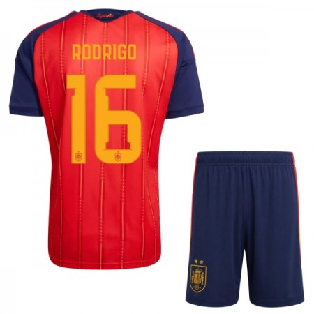 Spanien 2 Stars Rodrigo 16 Børn Hjemme VM 2026 - Fodboldtrøjer (S/S) Spanien 2 Stars Rodrigo 16 Børn Hjemme VM 2026 - Fodboldtrøjer (S/S)
