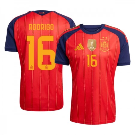 Spanien 2 Stars Rodrigo 16 Hjemme VM 2026 - Fodboldtrøjer (S/S) Spanien 2 Stars Rodrigo 16 Hjemme VM 2026 - Fodboldtrøjer (S/S)