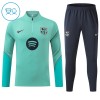 Barcelona Børn Trænings Sweatshirt Dragt 2026-27 Grøn Kvart-Zip Barcelona Børn Trænings Sweatshirt Dragt 2026-27 Grøn Kvart-Zip