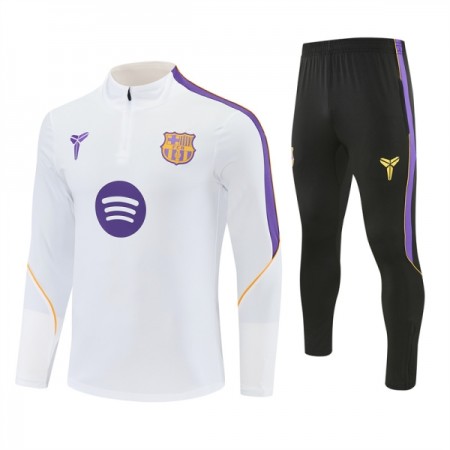Barcelona Trænings Sweatshirt Dragt 2026-27 Hvid Kvart-Zip Barcelona Trænings Sweatshirt Dragt 2026-27 Hvid Kvart-Zip