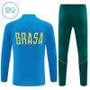 Brasilien Børn Trænings Sweatshirt Dragt 2026-27 Blå Kvart-Zip