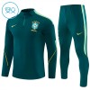Brasilien Børn Trænings Sweatshirt Dragt 2026-27 Grøn Kvart-Zip Brasilien Børn Trænings Sweatshirt Dragt 2026-27 Grøn Kvart-Zip