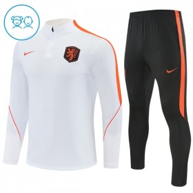 Holland Børn Trænings Sweatshirt Dragt 2026-27 Hvid Kvart-Zip