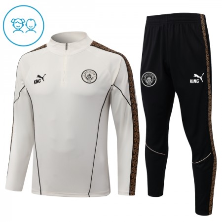 Manchester City Børn Trænings Sweatshirt Dragt 2026-27 Grå Kvart-Zip Manchester City Børn Trænings Sweatshirt Dragt 2026-27 Grå Kvart-Zip