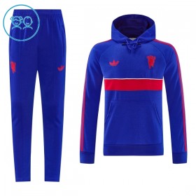 Manchester United Børn Trænings Sweatshirt Dragt Hoodie 2026-27 Blå