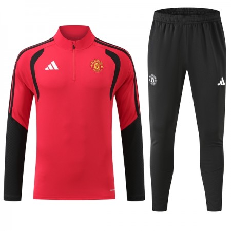 Manchester United Trænings Sweatshirt Dragt 2026-27 Rød Kvart-Zip Manchester United Trænings Sweatshirt Dragt 2026-27 Rød Kvart-Zip