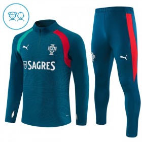 Portugal Børn Trænings Sweatshirt Dragt 2026-27 Blå Kvart-Zip