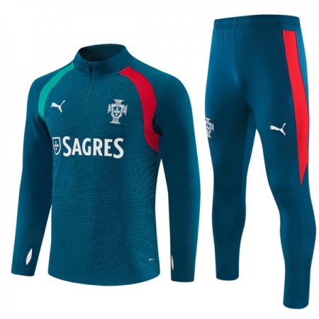 Portugal Trænings Sweatshirt Dragt 2026-27 Blå Kvart-Zip Portugal Trænings Sweatshirt Dragt 2026-27 Blå Kvart-Zip