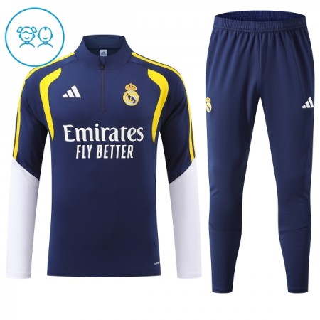 Real Madrid Børn Trænings Sweatshirt Dragt 2026-27 Blå Kvart-Zip Real Madrid Børn Trænings Sweatshirt Dragt 2026-27 Blå Kvart-Zip
