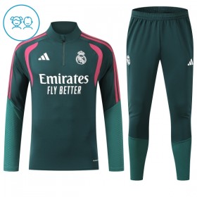 Real Madrid Børn Trænings Sweatshirt Dragt 2026-27 Grøn Kvart-Zip