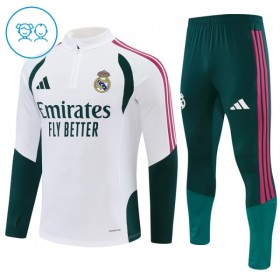 Real Madrid Børn Trænings Sweatshirt Dragt 2026-27 Hvid Kvart-Zip