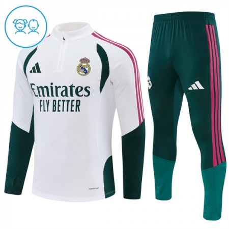 Real Madrid Børn Trænings Sweatshirt Dragt 2026-27 Hvid Kvart-Zip Real Madrid Børn Trænings Sweatshirt Dragt 2026-27 Hvid Kvart-Zip