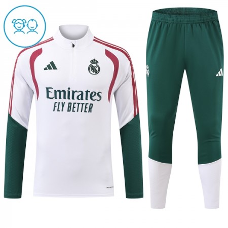 Real Madrid Børn Trænings Sweatshirt Dragt 2026-27 Hvid Kvart-Zip Real Madrid Børn Trænings Sweatshirt Dragt 2026-27 Hvid Kvart-Zip