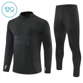 Real Madrid Børn Trænings Sweatshirt Dragt 2026-27 Sort Kvart-Zip