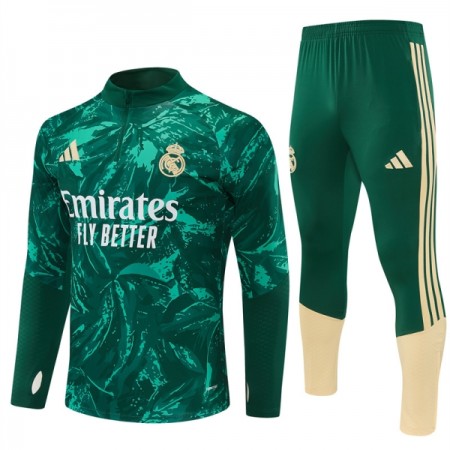 Real Madrid Trænings Sweatshirt Dragt 2026-27 Grøn Kvart-Zip Real Madrid Trænings Sweatshirt Dragt 2026-27 Grøn Kvart-Zip
