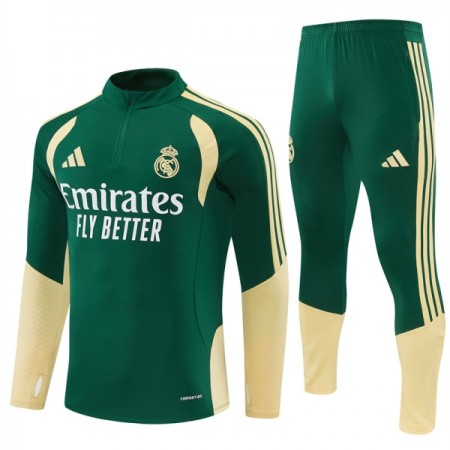 Real Madrid Trænings Sweatshirt Dragt 2026-27 Grøn Kvart-Zip Real Madrid Trænings Sweatshirt Dragt 2026-27 Grøn Kvart-Zip