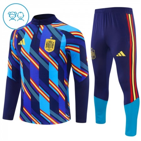 Spanien Børn Trænings Sweatshirt Dragt 2026-27 Blå Kvart-Zip Spanien Børn Trænings Sweatshirt Dragt 2026-27 Blå Kvart-Zip